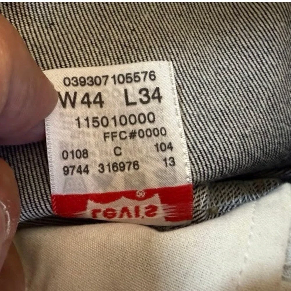 Levis 501 XX Original Shrink To Fit Jeans Mens 44x34 Indigo Rigid Big & Tall NEW